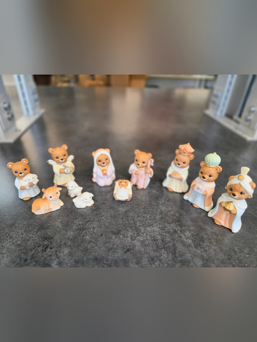 Vintage Homco Bear Nativity Set #5412 featuring 11 pieces